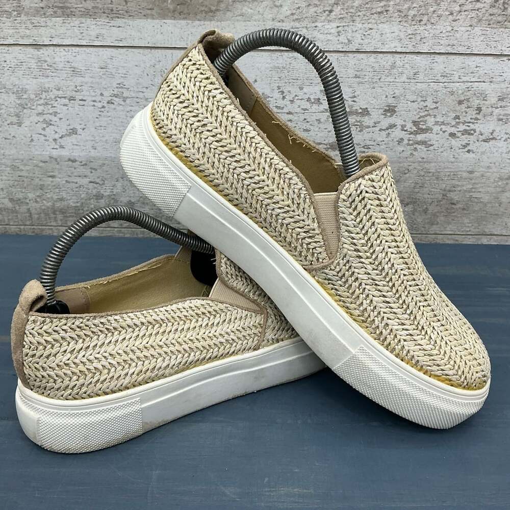 Altar'd State Dacey Woven Slip-On Platform Sneaker Natural Size 9M